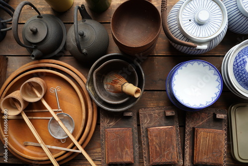 日本の東京、江戸時代の暮らしの風景　昔の生活用品
