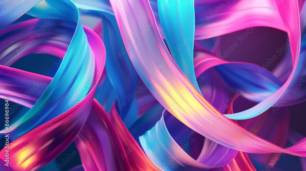 Beautiful abstract background. Colorful twisted ribbon background 