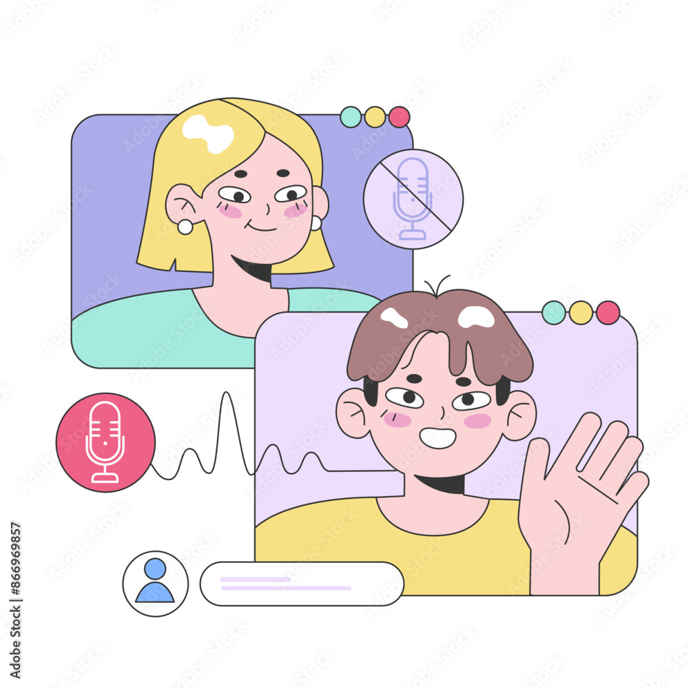 Online Communication concept. Flat vector illustration. Online Communication concept. Flat vector illustration.