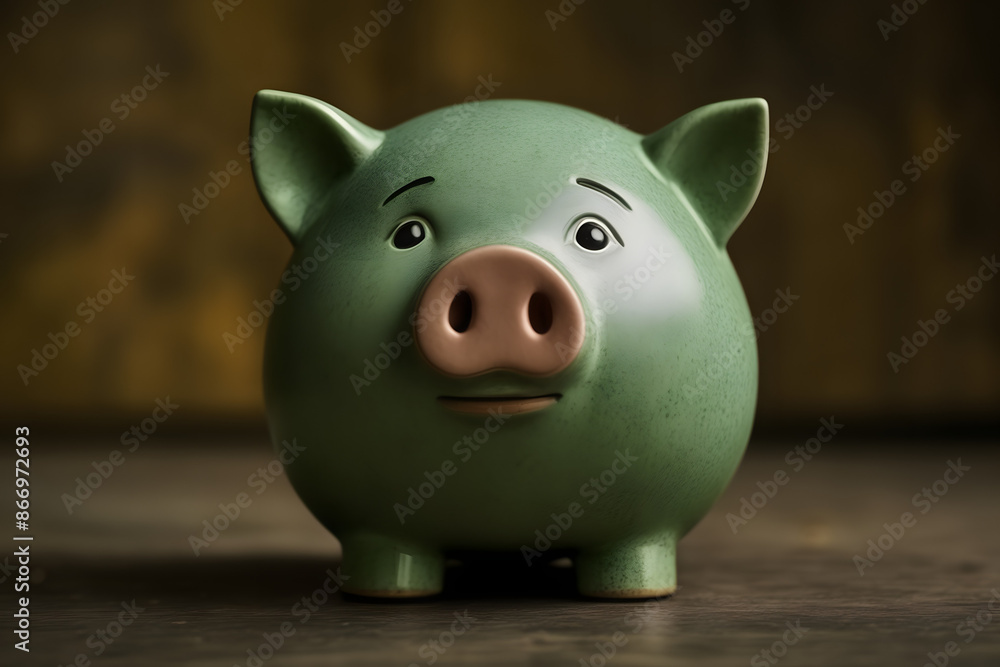 vibrant ceramic piggy bank sits on a table vibrant ceramic piggy bank sits on a table