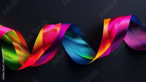 Beautiful abstract background. Dark colorful twisted ribbon background  © Mentari