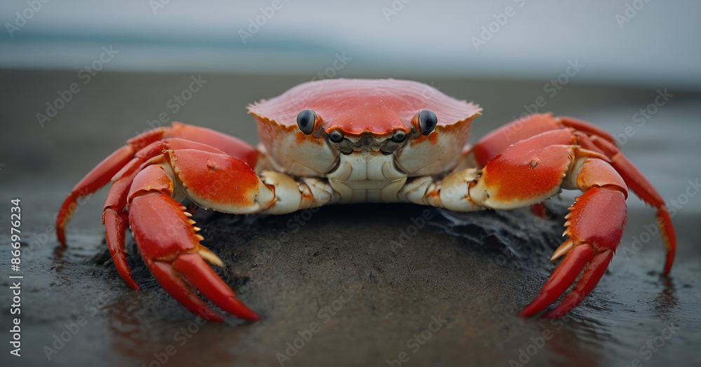 red crab on the beach