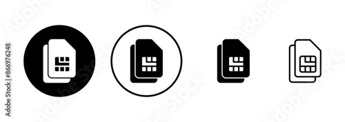 Sim card icon vector isolated on white background. Mobile slot icon. Mobile cellular phone sim card chip.