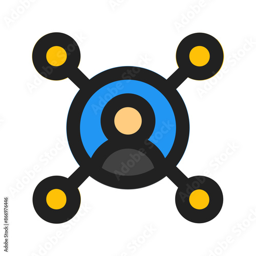 affiliate marketing line color icon