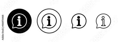 Information icon vector isolated on white background. Info sign. About us