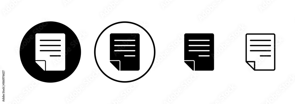 Document icon vector isolated on white background. Paper icon. File Icon Document icon vector isolated on white background. Paper icon. File Icon