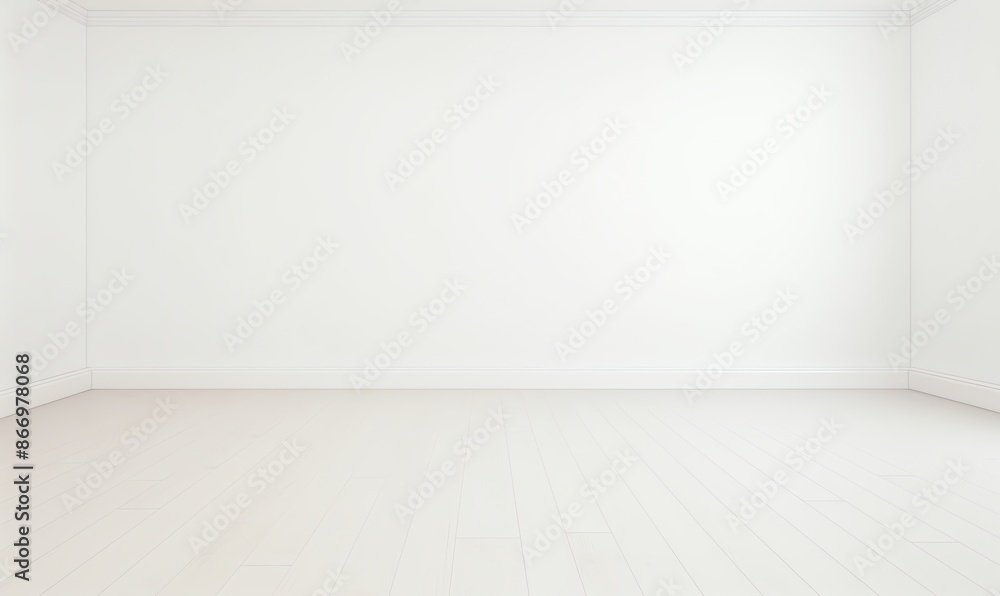 Empty White Room with Wooden Floor Empty White Room with Wooden Floor