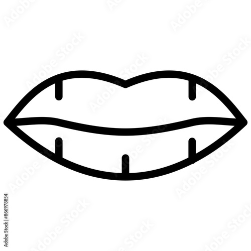 lip icon illustration design with outline