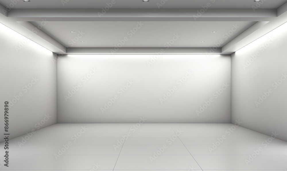 Empty White Room with Subtle Lighting Empty White Room with Subtle Lighting