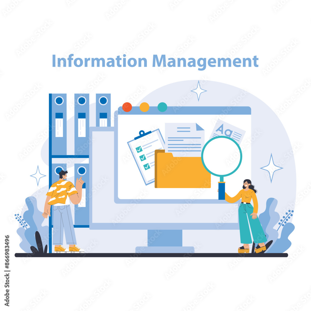 Management and support concept. Flat vector illustration. Management and support concept. Flat vector illustration.