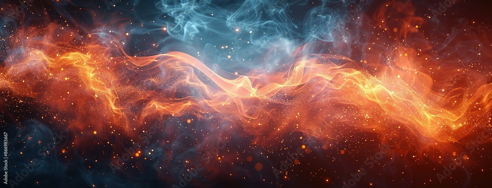Natural Power Clash: Abstract Smoke and Flame Vector Natural Power Clash: Abstract Smoke and Flame Vector