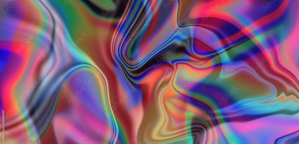 Fototapeta premium Abstract artistic background with neon acid colorful splashes of paint. Psychedelic trippy vivid texture.