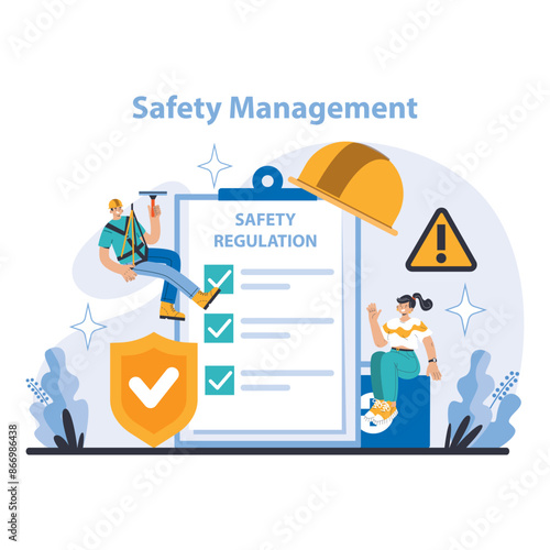 Production and Quality concept. Flat vector illustration.