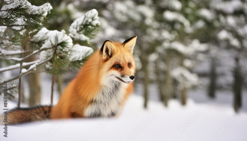 A red fox sitting in a snowy forest 6383.jpg, A red fox sitting in a snowy forest A red fox sitting in a snowy forest 6383.jpg, A red fox sitting in a snowy forest