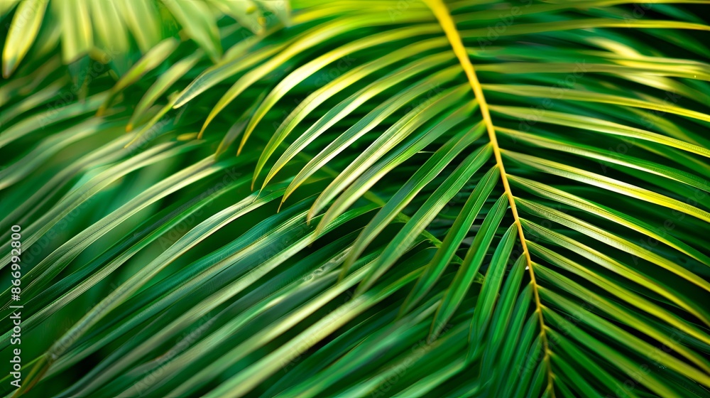 Green tropical plant close-up Green tropical plant close-up