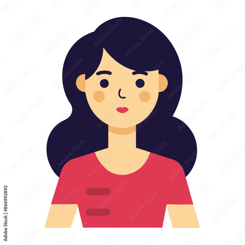 girl illsustration wearing red shirt girl illsustration wearing red shirt