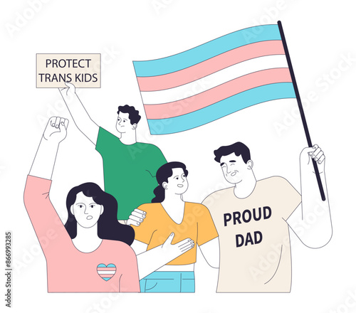 LGBTQ Pride. Supportive family and friends unit at a pride event,
