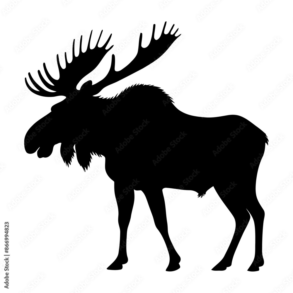 set of wild animals illustration. moose silhouette clip art. set of wild animals illustration. moose silhouette clip art.