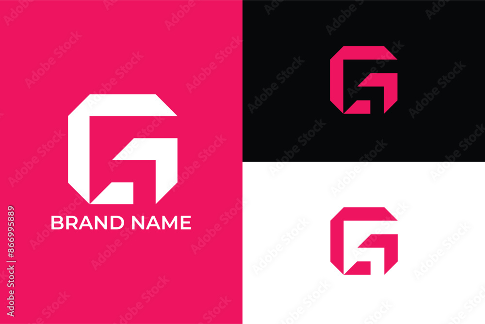 Fototapeta premium initial letter G modern abstract vector minimal elegant business logo, letter G arrow icon direction logo, letter GC C compass logo, letter C construction logo