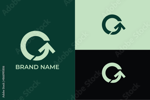 initial letter C arrow circle iconic abstract vector, letter C arrow reuse recycle iconic logo