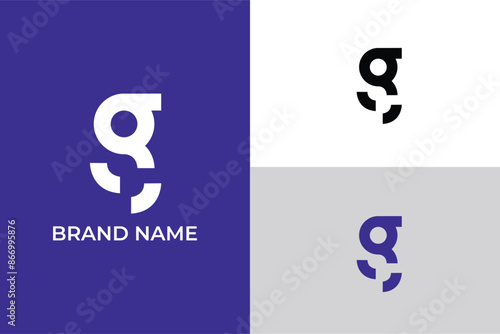 initial letter G abstract comic cartoon logo, letter G baby elephant head logo, letter G 