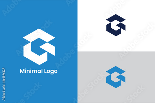 letter C arrow icon hexagon logo, letter C home roof geometric logo for construction and real estate business, home repair logo, home construction logo, home improvement logo, remodeling logo