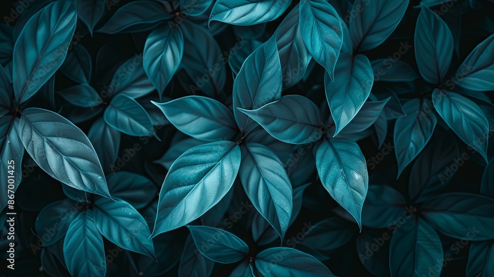 Green tropical plant close-up Green tropical plant close-up