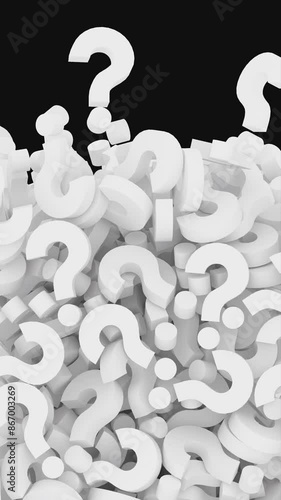  Question Mark White Portrait Vertical Video Animation Curtain Transition Effect Transparent Background Alpha Channel