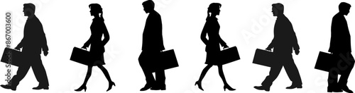 silhouette of office workers walking towards the office