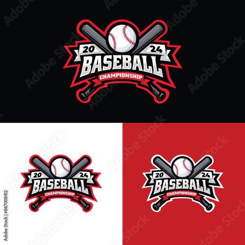 Baseball championship 2024 logo emblem vector graphic design. Best for textile sport print tshirt design