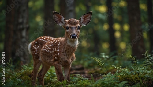 a deer baby in the forest