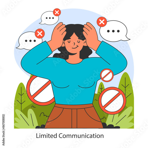 Dopamine fasting concept. Flat vector illustration.