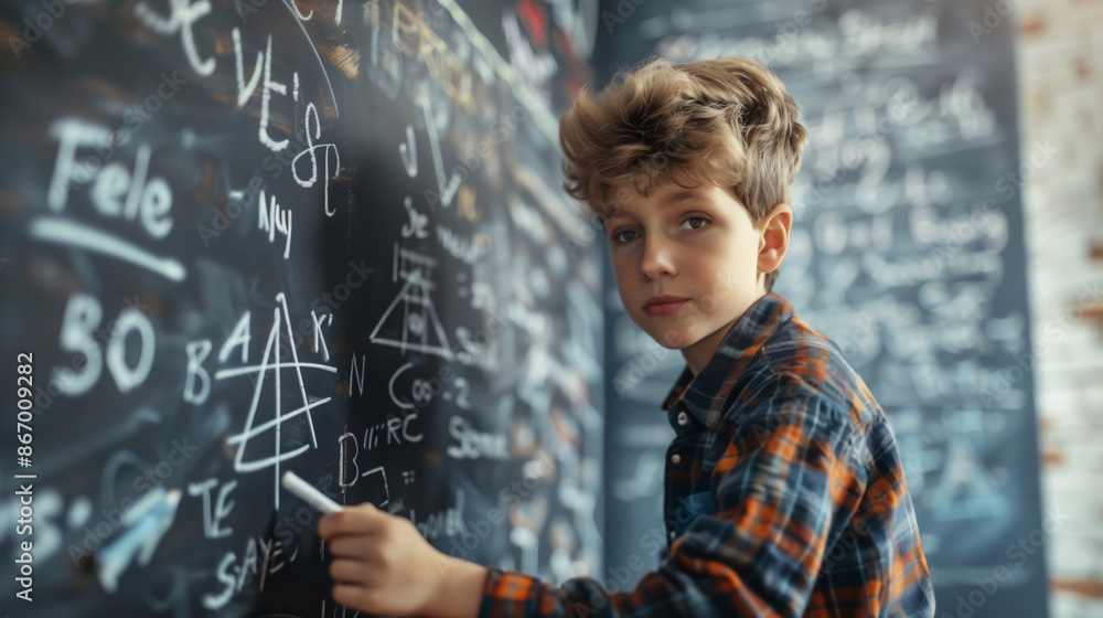 a student is writing a mathematical formula on the blackboard a student is writing a mathematical formula on the blackboard