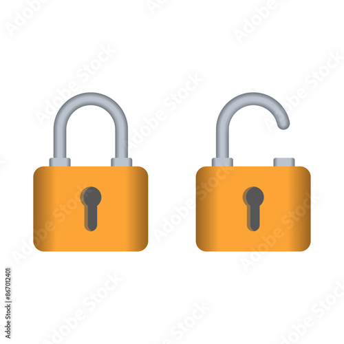 Padlock icon in the open and closed position