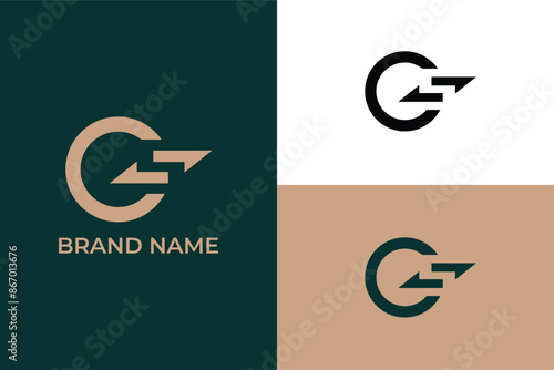 initial letter C arrow icon finance business logo,  logo with candlestick trading chart analysing in forex, Currency exchange symbol. Financial services, return on investment, 