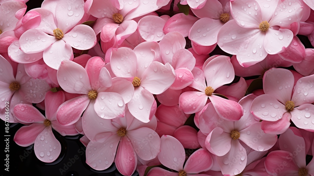 Magnolia flowers beauty texture. Close-up of pink and white flowers with water droplets on petals. Magnolia flowers beauty texture. Close-up of pink and white flowers with water droplets on petals.