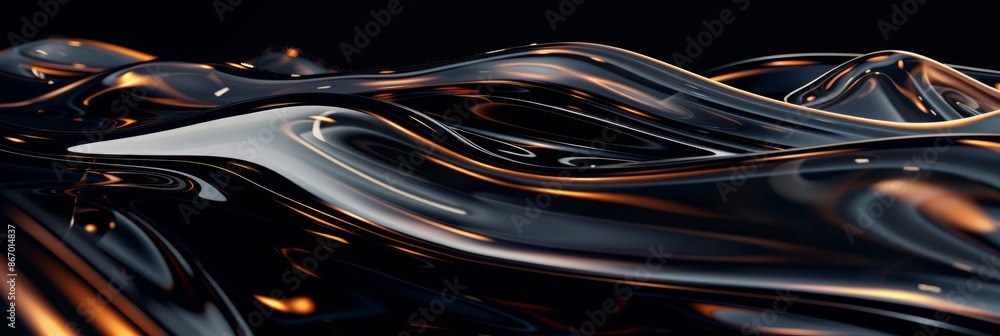 Abstract dark glass waves on a dark background. Modern abstract background Abstract dark glass waves on a dark background. Modern abstract background