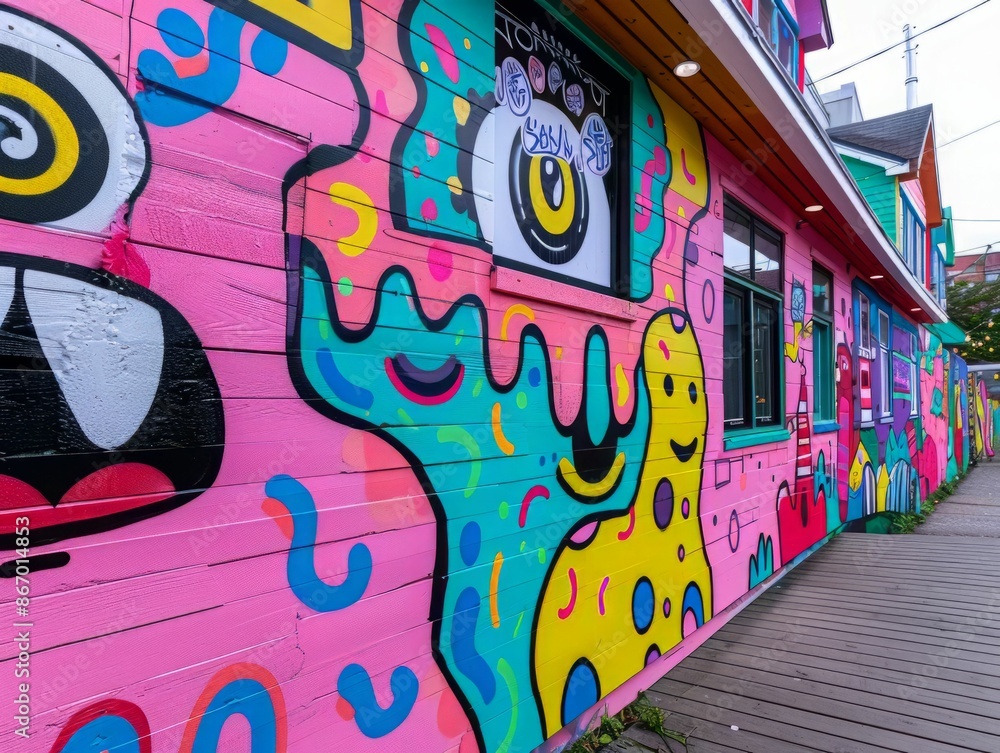 Colorful Graffiti Wall Art. Colorful Graffiti Wall Art.
