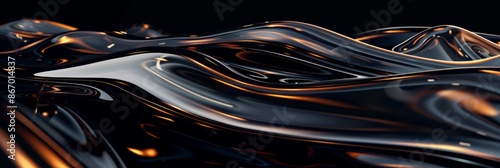 Wallpaper Mural Abstract dark glass waves on a dark background. Modern abstract background Torontodigital.ca