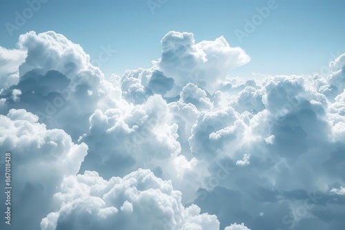 ethereal cloudscape fluffy white clouds isolated on crisp background varying shapes and densities creating depth perfect for design overlays and dreamlike compositions