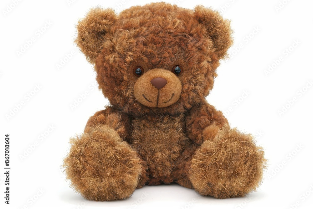 front view of cute brown teddy bear isolated on white childrens toy ai generated image front view of cute brown teddy bear isolated on white childrens toy ai generated image