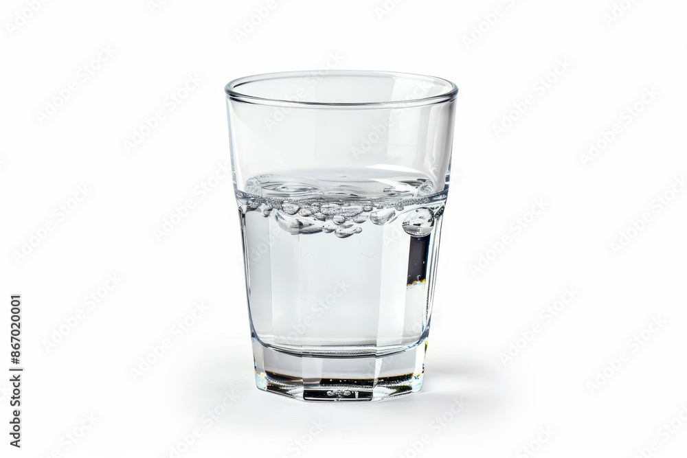 glass of pure water isolated on white background refreshing drink closeup product photography glass of pure water isolated on white background refreshing drink closeup product photography