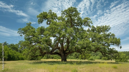 Wallpaper Mural Large Oak Tree in a Verdant Field Torontodigital.ca
