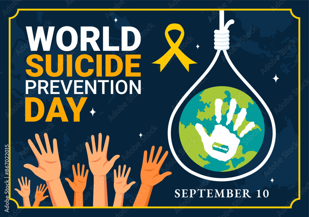 World Suicide Prevention Day Vector Illustration on September 10 with a ...