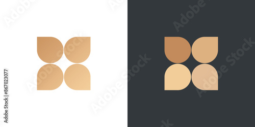 Gold flower luxury logo for hotel yoga nature lotus zen wellness