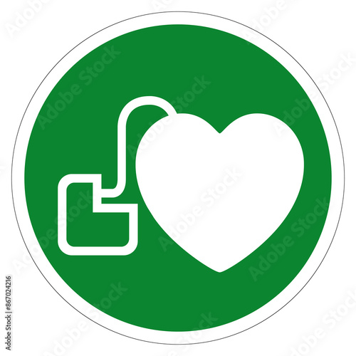 AED Automated External Defibrillator Symbol Sign, Vector Illustration, Isolate On White Background Label .EPS10