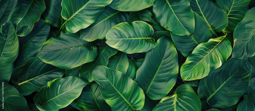 Tropical leaves creating a nature background with an abstract green texture. Tropical leaves creating a nature background with an abstract green texture.