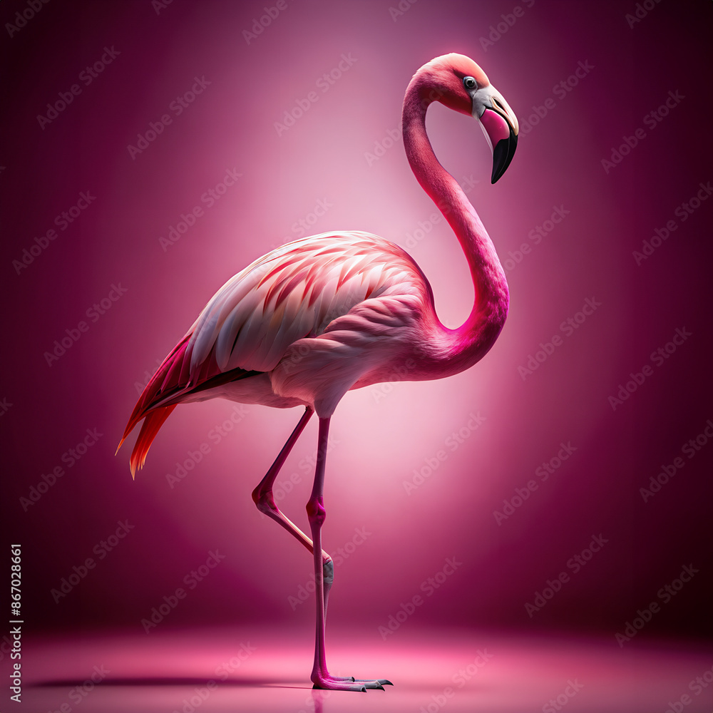 Fototapeta premium Flamingo, aspect 1:1