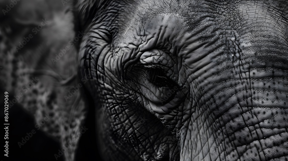 The skin texture of an old elephant. The skin texture of an old elephant.
