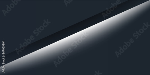 Abstract 3d background with black paper layers. Vector geometric illustration of carbon sliced shapes. Graphic design element. Minimal design. Decoration for business presentation simple